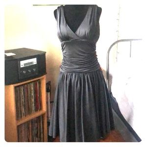MAX & CLEO classic little black ruched dress sz 2